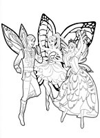 do wydruku kolorowanki Barbie Mariposa i baśniowa księżniczka, fajny obrazek do pokolorowania z magicznymi skrzydlatymi wróżkami numer  21